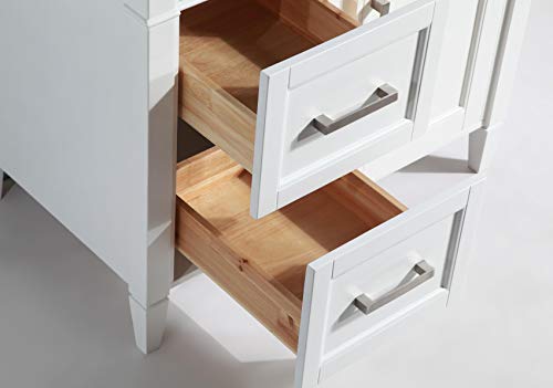 Vanity Art 36 Inches Single Sink Bathroom Vanity Set Carrara Marble Stone Top Soft Closing Doors Undermount Rectangle Sink Cabinet With Free Mirror Va2036-W #TOP6