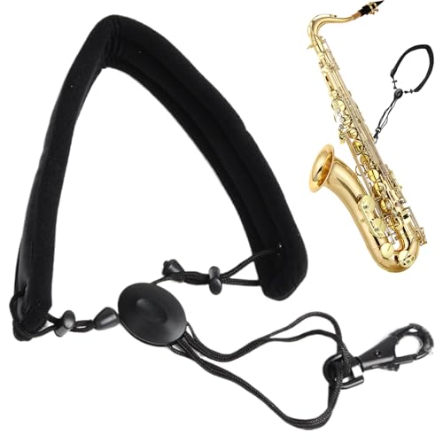 Correa para Saxofón - Correa Acolchada Para Cuello De Instrumentos - Banda Ajustable Acolchada Para Saxofón | Para Tenor, Clarinete, Bajo, Barítono, Fagot, Alto, Soprano, Trompa