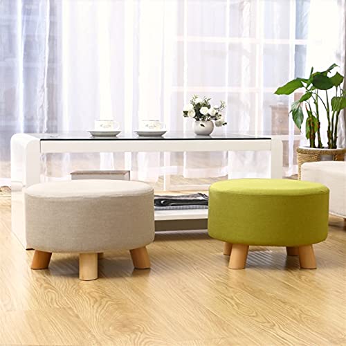 Ottoman en bois massif et tabouret rond de qualité supérieure - 3