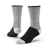 Maggie's Organics - Organic Cotton Recovery Socks - 1 Pair Unisex (Black Stripe-Medium)