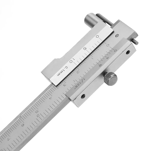 Metal Scribe Calipers 8 inch Carbide Parallel Crossed Vernier Caliper Measuring Tool 0.1mm Accuracy Marking Gauge Calipers with 2 Carbide Needle and Storage Pouch Dual Imperialand Metric Scale