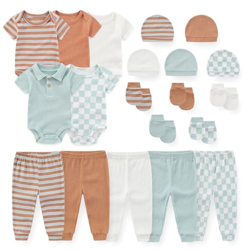 Image of JELYLOVE Unisex Baby Boy Girl Bodysuits Sets 20 Pack Cotton Casual New Born Clothes Comfort Infant Outfit Essentials
