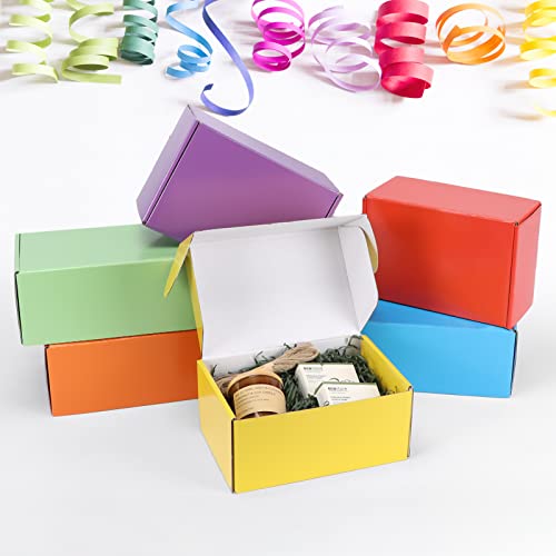 Pharege 9X6X4 Inch Shipping Boxes 18 Pack, 6 Colors Cardboard Gift Boxes With Lids For Wrapping Holiday Birthday Party Presents, Corrugated Mailer Boxes For Packaging Mailing Small Business #TOP2