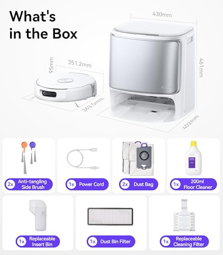 NARWAL Flow Robot Vacuum and Mop Combo, FlowWash Real-Time Self-Cleaning Track Mop, 22,000 Pa Suction, Dual-Camera AI Obstacle Avoidance, Carpet & Edge Cleaning, Self-Emptying Robot Vacuum - Image 8