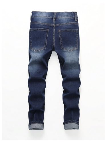 SweatyRocks Boy's Ripped Skinny Jeans Slim Fit Denim Pants Trousers with Pockets2