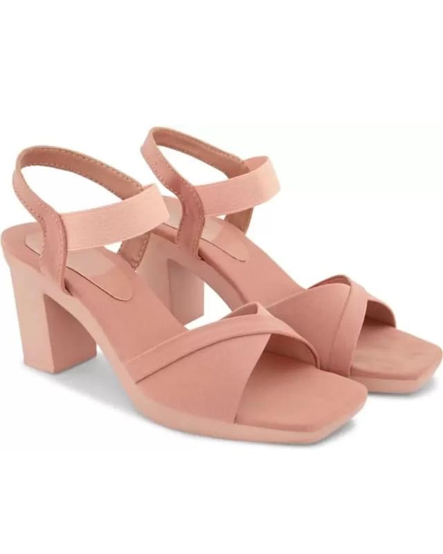 Women's Elegant Heels | Block Heel Sandals with Stretchable Strap...