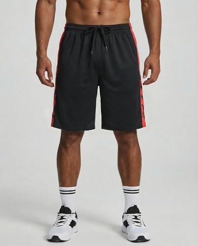 Image of Real Essentials 5 Pack: Men's 9 inch Mesh Shorts - Athletic Gym, Workout, Basketball, Running, Casual Lounge Activewear Pockets