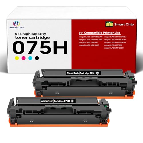 Image of 075H /075 High Yield Black Toner Cartridge MF665cdw Compatible with Canon 075 /075H /CRG075 Toner Cartridge for Canon ImageCLASS MF665Cdw MF663Cdw LBP646Cdw LBP647Cdw Printer | 2-Black