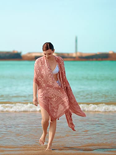 Image of Breezy Lane Women's Kimono Cardigan Summer Swimsuit Coverups Beach Cover Up with Floral Print for Vacation