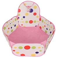 AAJ Big-Pit Ball | Baby Crawl Playpen with Basketball Hoop | Lightweight Pop-Up Children Play Tent Blue | Portable Pop-Up Ball Pool with Zippered Storage Bag | Balls not Included (Pink)