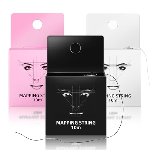 JimKing Eyebrow Mapping String Measuring Tool Pre-inked Microblading String Premium Map Line for Shaping Thread Line Tool 32ft(10 Meters) per Box 3 Packs