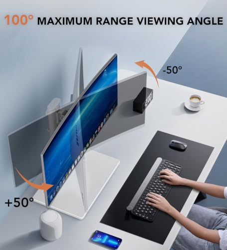 Hemudu Monitor Ständer Tischständer für 13 Zoll-32 Zoll Monitore, schwenkbar, neigbar, rotierbar, höhenverstellbar – Ansicht 3