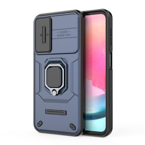 Image of CamShield Pro Case with Slide Camera Protection and 360 Protection Ring Stand Bumper Back Case Cover for Samsung Galaxy A24 4G (Blue)