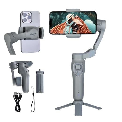 Rollei Steady Butler Mobil 3 SE Gimbal Smartphone 3 Achsen, Handy Stabilisator für Videos Leichter 280g mit App Steuerung Kompatibel mit iPhone und Android, Gimbal-Smartphone-Handy-Stabilisator-Video