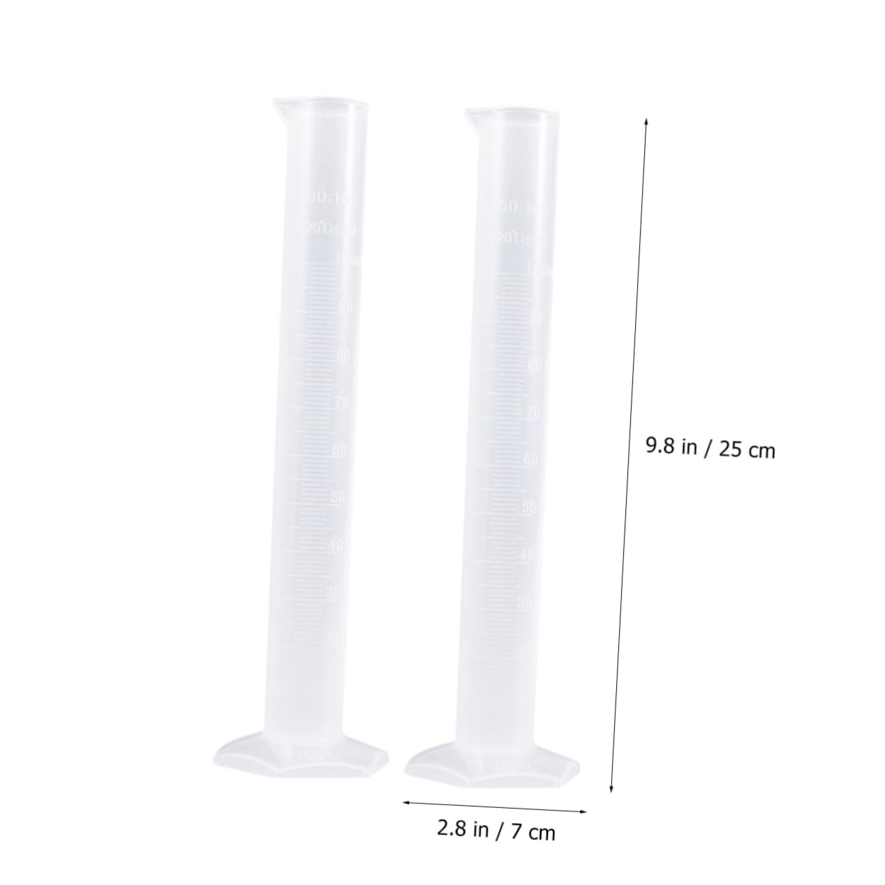 6pcs Graduated Measuring Cylinder Plastic Test Tube Flask for Accurate Sugar Measurement Lab Use Non-wetting for Precise Results Stable Wide Base