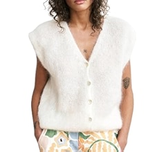 ニット/セーター GREED - Superfine Fur Sleeveless Sweater Women Y2K Knit Sweater Vest V Neck Sleeveless Elegant Furry