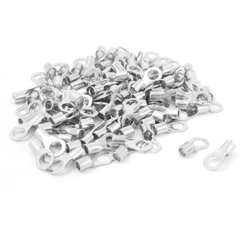 Aexit 50 Bornes à Anneau Non Isolées RNB3.5-4 - Cuivre étamé, AWG 14-12, Diamètre 4,2 Mm, Pour Câblage électrique