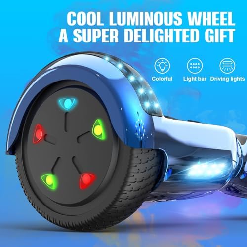 GeekMe Hoverboards für Kinder, 16,5 cm, Hoverboards mit Bluetooth-Lautsprecher, schöne LED-Lichter, Geschenk für Kinder und Jugendliche