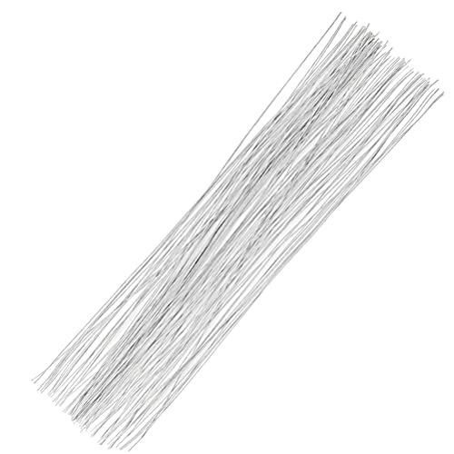 100 Pcs Floral Wire 26 Gauge White Florist Wire - 14 Inch for Crafts Bouquet Stem Wrapping Wreath Making Flower Arrangement Supplies