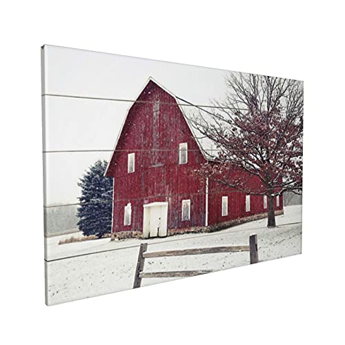 Rustic Old Barn Wall Art For Living Room Canvas Prints Barn Pictures Wall Art Farmhouse Paintings Framed Rustic Wall Art Modern House Wall Art Vertical Painting Canvas Art Home Art 16x24 Inch