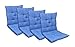 Set Cuscini Sedia con Schienale Imbottiti con Laccetti Banda Elastica per Fissaggio Prodotto Italiano Sedie Poltrone Sdraio Reclinabili Cucina Giardino 40 x 80 Cm - Blu - 4 Pezzi