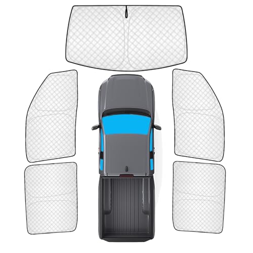 Image of KMF 5pcs Full Window Sun Shade Custom Fit for Nissan Frontier 2022-2024 Accessories, Privacy Car Window Covers Sunshade for Windshield Side Rear, UV Block and Blackout for Car Camping /Baby