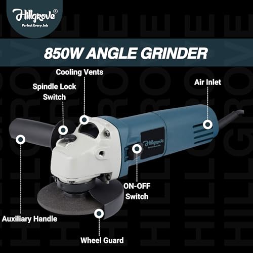 Image of Hillgrove HGCM1396M1 1200W 100% Copper Winding 26mm Rotary Hammer Impact Gun Chipping Hammering Drilling Breaker Drill Machine Kit Set with Angle Grinder