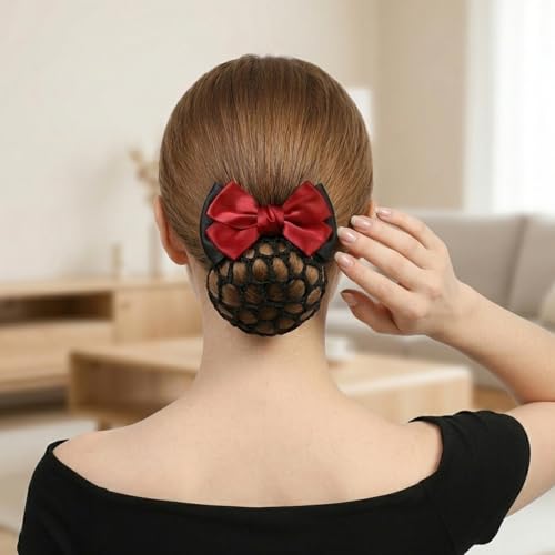 Set de 16 pinzas para cabello con moño y red miniatura 5