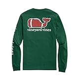vineyard vines Men's Long-Sleeve Football Whale Pocket T-Shirt, Charleston Green, Medium