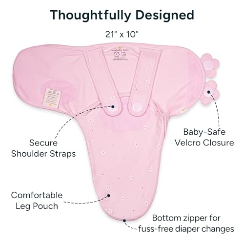 Image of NINTARABABY Swaddle Wrap for Newborns - Organic Cotton, 21 inch x 10 inch | Wake Me Not Swaddle with Baby-Safe Velcro, Ultra-Soft & Snug Sleep Sack, Breathable Swaddling Blanket, Gifts for 0-3 Months