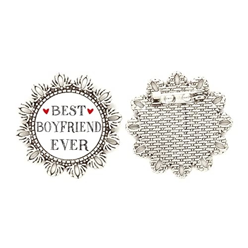 Broche de plata con flor Regalo romántico San Valentín para novio
