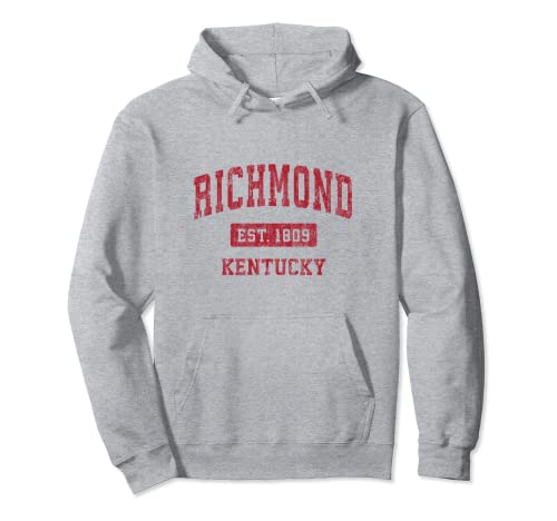 Richmond Kentucky KY - Diseño deportivo, diseño vintage, color rojo Sudadera con Capucha