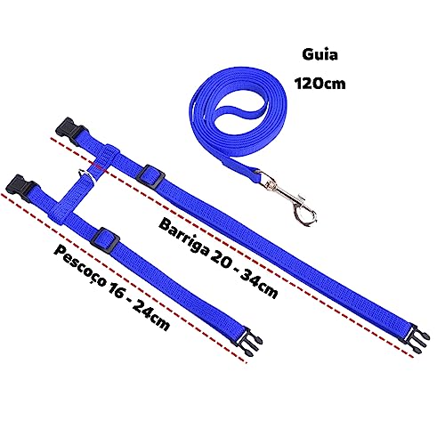 Coleira Peitoral para Gato Regulável e com Guia (ROXO)