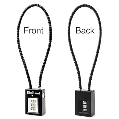 Image of RioRand 15 Inch Combination Gun Cable Lock 3-Digit Keyless Firearm Safety Lock for Pistols Revolver Rifle Shotgun BB Gun with Reset Screwdriver