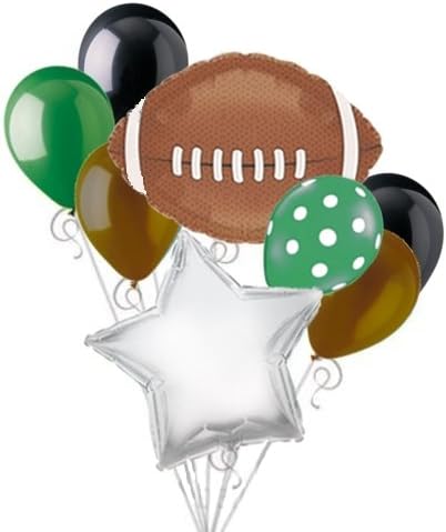 Football Balloon Bouquet Set - Sports Super Bowl Tailgate Party Decorations Supplies 8pc by DecorationTime