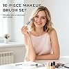 Set de Brochas de Maquillaje Profesional 10 pzs | Kit de Brochas Premium de Fibra Sintética para Base, Contorno, Rubor, Corrector, Sombras, Difuminado y Delineado (Blanco B525) 6