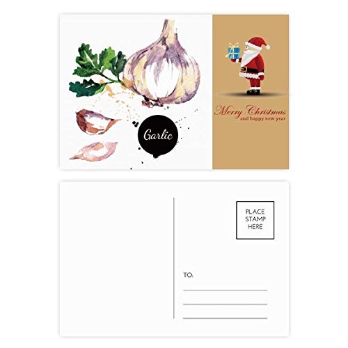Cartes de remerciement ail et légumes en papier haut de gamme pour correspondance élégante