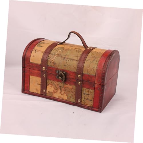 Coffre trésor en bois avec serrure au design vintage raffiné - 6