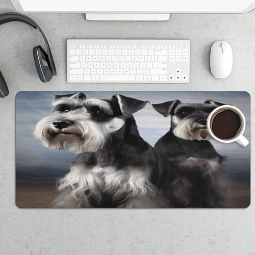 Mouse Pad Grande Rectangular de Goma Animal Schnauzer miniatura 5