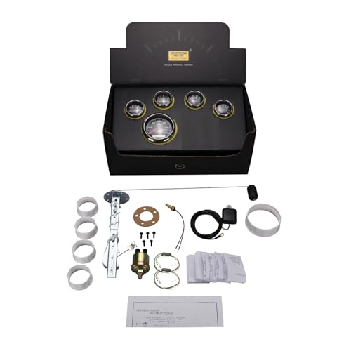Image of MOTOR METER RACING 110mm 4-3 /8 inch W PRO Series 5 Gauge Set Black Dial | White LED, 2-in-1, GPS Speedometer, Tachometer, 52mm, 2-1 /16 inch, Volt, Fuel Level, Water Temp, Oil Press, Car, Boat, Truck