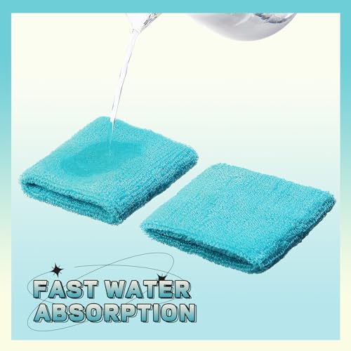 Image of Bememo 12 Pack Wristbands Sweatband for Women Men, Neon Colored Sport Wrist Bands, Tennis Football Basketball Sweatbands, Moisture Wicking Arm Bands for Working Out