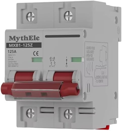 DC Circuit Breaker 125A 500V | 2P C Curve MCB for PV/Solar Systems & Battery | 10kA Breaking Capacity | Fast Trip Time ≤0.