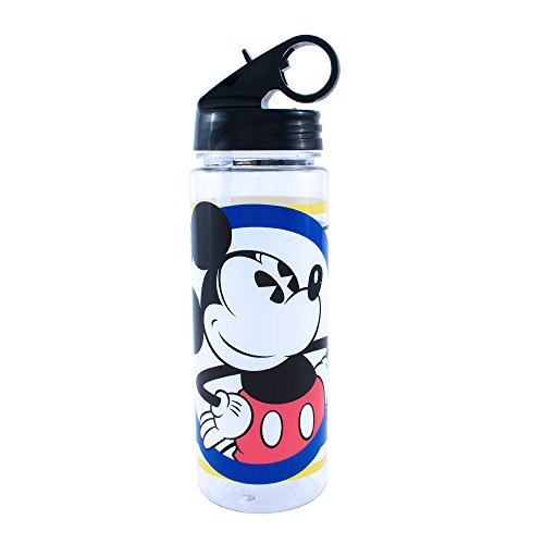 Silver Buffalo DD9764 Disney's Mickey Mouse Circle and Stripes Tritan Water Bottle, 20