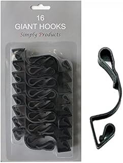 Simply Products 16 Black Giant Gutter Hooks for Hanging Outdoor Christmas Lights Fairy Lights