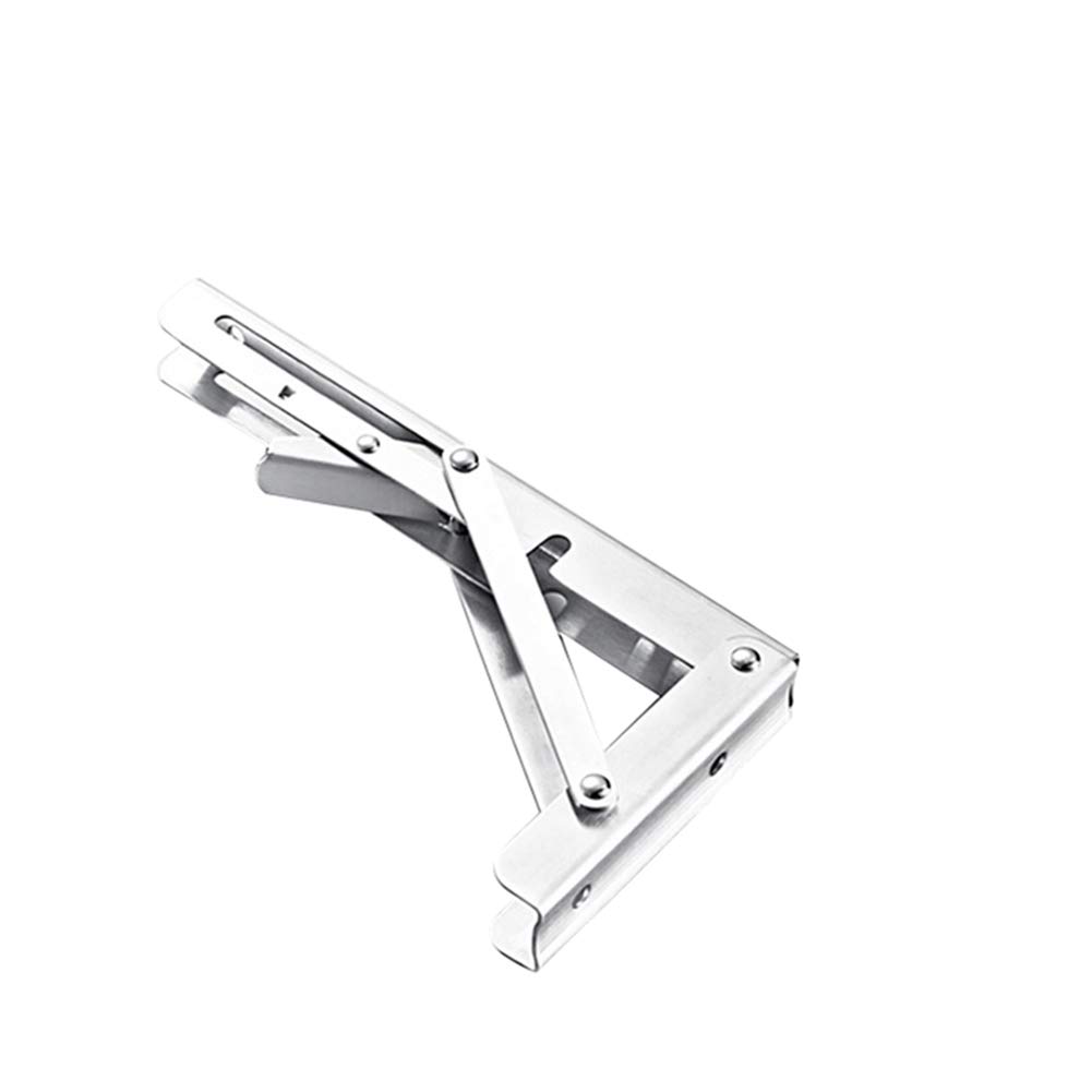 ZZXY Soportes Plegables para estantes- 2 Piezas, Escuadras Abatibles Soporte Pared de Acero Inoxidable, Soportes Estanterías Escuadras Metálicas Ahorrar Espacio/Carga Máxima75 kg