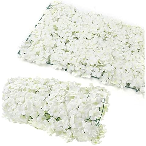 LIANDU-US 20 Pack Artificial Flower Wall Panels 24" x 16" Flower Wall Mat Romantic Silk Rose Flower Panels for Wedding Party Home DIY Wall Panels Cover Backdrop Decoration (White, 20 pcs/Set) Cover