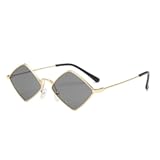 Diamond Shape SunGlasses for Men&sol;Women Metal Quadrilateral Frame Shades Film Sun glasses UV Protection