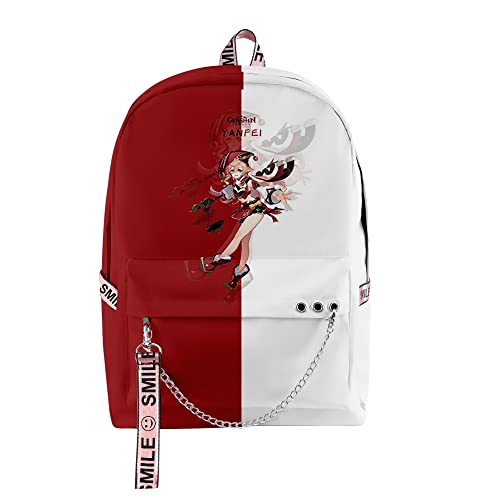 GBin Genshin Impact Backpack for School Bag Bookbag Yanfei Large Capacity Laptop Back Pack