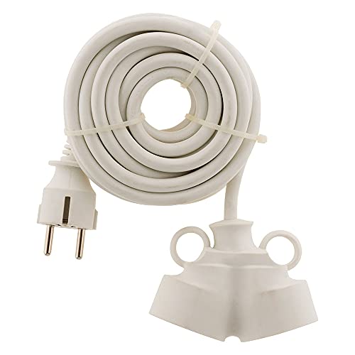 Zenitech - Verlängerungskabel mit zwei Ausgängen - Weiß - 3 m - 1 Stecker + 2 Kupplungen
