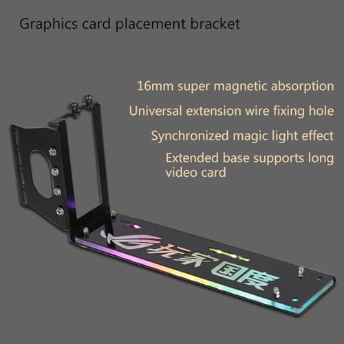 Oxtxuzdm PCI-E - Soporte vertical para tarjetas gráficas de PC con soporte vertical para GPU LED de 5 V y 3 pines RGB GPU - imagen 8